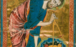 Skaberen, den guddommelige arkitekt (Codex Vindobonensis 2554, f.1 verso, ca. 1220- 1230)