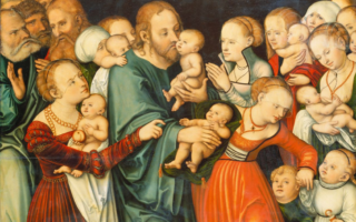 Kristus velsigner børnene. Cranach, ca. 1535 – 1540.